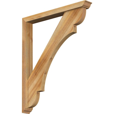 Ekena Millwork Olympic Traditional Rough Sawn Bracket w/ Offset Brace, Western Red Cedar, 4"W x 32"D x 38"H BKT0402X32X38OLY01RWR
